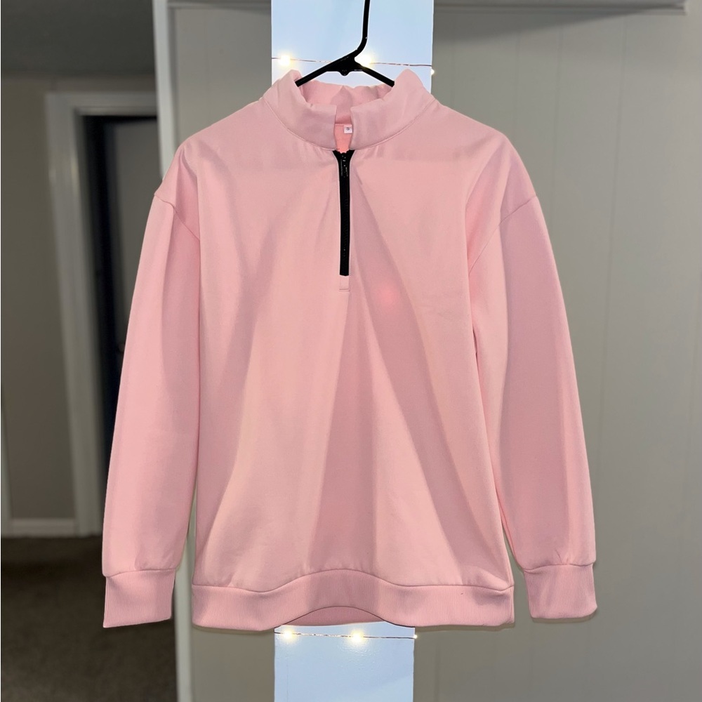 Pink 3/4 zip pullover size small.